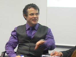 Caspar Hewett talking at 'The Great Debate: Facing the Future' in 2011